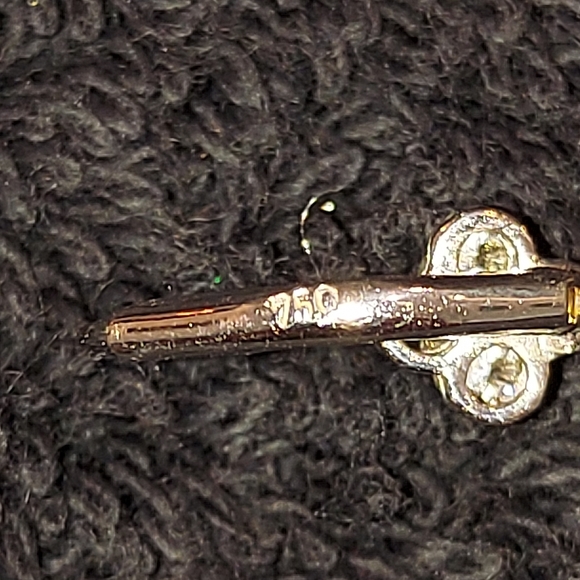 18K White Gold Dangle Bead Earrings w/ Diamonds - Picture 4 of 4